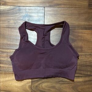 Plum Purple Sports Bra with Racerback Design and Medium Support
